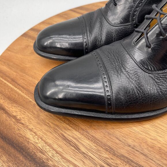 Mezlan Nicola Oxfords Mens Size 11.5 B Black Leather Cap Toe Pebbled Dress Shoe main image 9